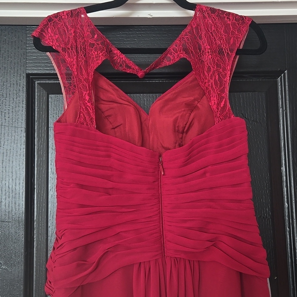NWT Azazie Lawrence Burgundy Gown Size 6 - Picture 6 of 12